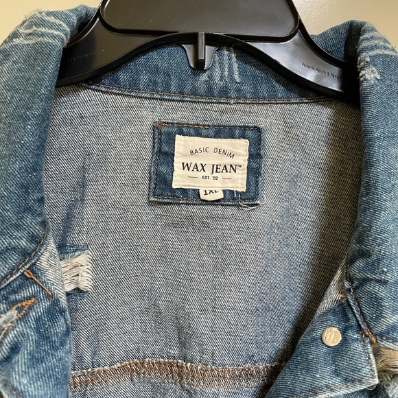 Wax Jean Distressed Blue Jean Jacket - Picture 2 of 5